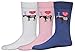 I HEART PONY 3 PACK SOCKS, WHT/PNK/PB, STD