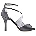 ELEGANTPARK HP1565 Steel Grey Sandals for Women Peep Toe Dress Shoes Ankle Strap Sandals Satin Prom Evening Party Wedding Shoes US 10