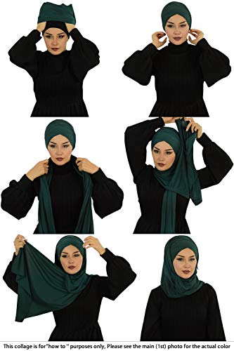 Jersey Shawl for Women Cotton Instant Modesty Turban Cap Bonnet Mustard