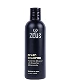 ZEUS Beard Shampoo Wash, Infused with Green Tea & Natural Ingredients to Cleanse and Soften Beard – 8 oz. Made in USA – Sandalwood