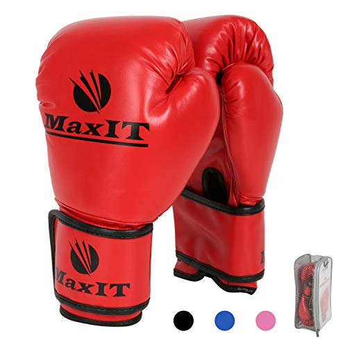 MAXIT Boxing Gloves for Training Kickboxing Punching Bag Mitt Sparring MMA Muay Thai or Fighting Sports - Red 12oz - Thumbnail 7