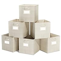 ClosetMate Foldable Cube Storage Bins - 6 Pack - Organizer- With Label Holder for Better Organization - Fabric Cubes Are Collapsible Great Organizer for Shelf, Closet or Storage