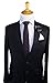 Ted and Jack - Classic Repp Two Tone Silky Flower Lapel Pin Boutonniere (Gray and Black)