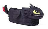 Happy Feet 2108-1 - DreamWorks How To Train Your Dragon - Toothless Slippers - Small Mens and Womens Slippers