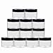 12 Pack 4oz Clear PET Plastic Jars with Black Lids; Low Profile Refillable Empty BPA-Free Containers Great for Cosmetics,Kitchen,Gifts & Travel.(12 Labels as Gift)