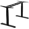 VWINDESK VJ201-S3 Electric Height Adjustable Sitting Standing Desk Frame Only/Sit Stand - Dual Motors 3 Segment Motorized Desk Base Only,Black