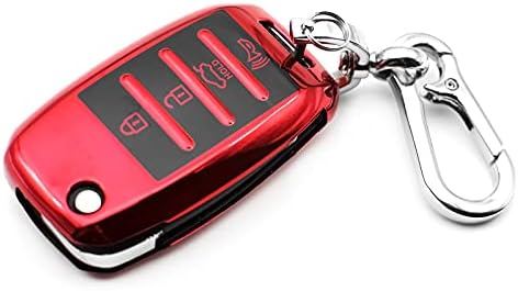 Match for Flip 4 Buttons Kia Forte Optima Rio Rondo Sedona Sorento Soul Spectra Sportage TPU Key Fob Distant Cowl Case Shell Holder Protector Keyless Entry Sleeve Accent, Pink, Not Match Sensible Key