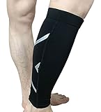 ChezMax Calf Compression Sleeve-Guard for Running, Cycling, Maternity- One Pair, Black
