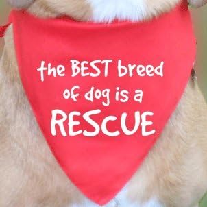 The best breed of dog is a rescue - dog bandana (Lime Green, Regular (fits most dogs from Border Terrier to German Shepherd))