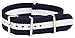 Clockwork Synergy® Classic Nylon Nato watch straps bands (16mm, Navy/White)