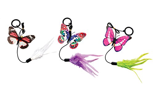 Ethical Pets Spot Assorted Colors Fluttery Butterfly Cat Toy with Teaser Ring