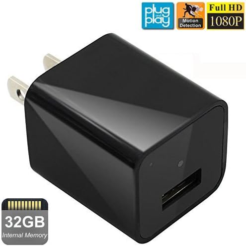 Teyoby Hidden Camera Charger, 1080P HD Nanny Spy Camera with Internal 32G Memory | Motion Detection, [Updated Version] Home Covert Security Camera USB Wall Charger