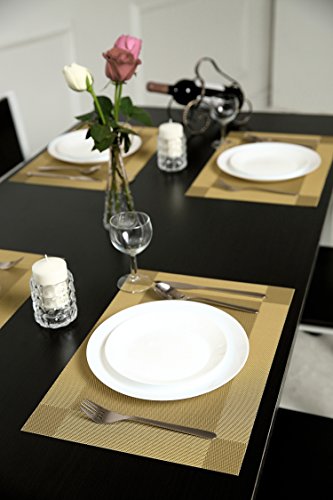 vinyl material pvc Placemats SICOHOME Placemats,Gold Dining Table Vinyl for