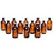 California Home Goods 12 Pack - 4 oz. Amber Glass Bottle with Lid for Vanilla Extract, Perfume, Oils, Light-Sensitive Liquids, Refillable Boston Round Bottle from