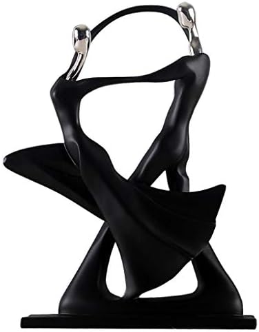 Nosterappou クリエイティブキャラクターカップルダンス抽象美術飾り装飾 樹脂小物 滑らかな線 Color Black