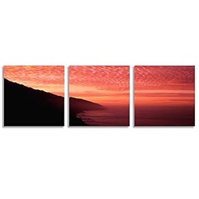 Canvas Wall Art Abstract Bridges Beautiful Sunset Painting Artwork for Home Prints Framed - 12"x12"x3 Panels