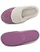 ULTRAIDEAS Women's Lamb-hug Comfy Fleece House Slippers Memory Foam, Slip-on House Shoes Indoor Outdoor (Purple, Size 7-8)