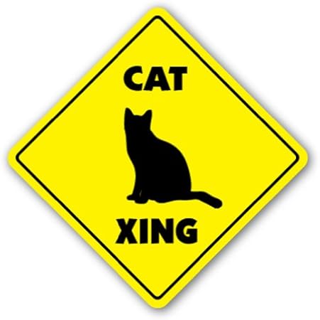 CAT CROSSING Sign novelty gift animals kitten: SignMission: Amazon.co