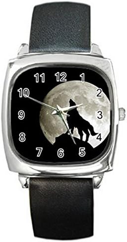 HOWLING WOLF Silver Tone Square Metal Wrist Watches for men women HOT Gift NEW