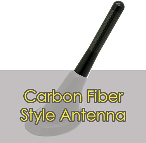 Alpha Racing Universal 3" BLACK Short Aluminum Carbon Fiber Printed Screw-on Car Radio Antenna for Acura