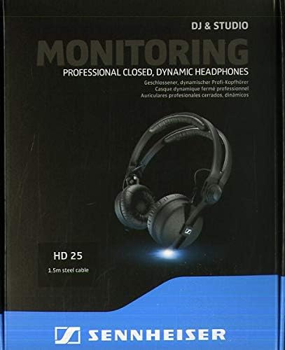 Sennheiser HD 25 Black Supraaural Headphones (Supraaural, 16-220000 Hz, 120 dB, 70 Ω, Wired, 1.5 m) - Image 3