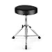 Flexzion Drummer Throne - Padded Drum Stool for Adults & Kids with Adjustable Height - Round Top Drummer Chair Seat with Foldable Tripod & Anti-Slip Rubber Feet for Beginner & Professional Musician