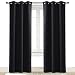 NICETOWN Soundproof Thermal Insulated Blackout Curtain Thermal Insulated Solid Grommet Blackout Drape for Dining Room (Single Panel, 42 Inch by 84 Inch, Black)
