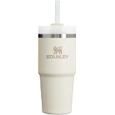 STANLEY Quencher H2.0 Flow State Tumbler, 14 oz, Cream 2.0 | Straw and 3-Position Lid | Cup Holder Compatible for Travel | In