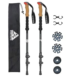 FITZTEPS Wandelstokken & Nordic Walking stokken – telescopische wandelstok met rubberen bufferset – trekkingstokken voor…