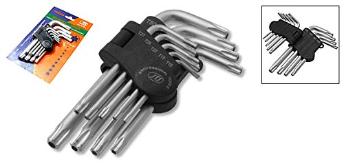 Uxcell a08082900ux0002 Torx Wrench Tools Set Tamper Proof Security Type (9 Piece)