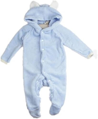 Newborn unisex Baby Sheep onesie Coral Fleece Romper with Tail Winter Snowsuit (0-3 months, 7)