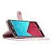 AceAbove LG G4 Case, LG G4 Wallet Case Book Cover Case with Premium Soft PU Leather with Stand Flip Cover and Credit Card Id Holders (Pink/White)