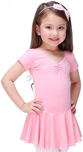 Girls' Dance Leotard Ruffle Sleeve Cute Pretty Tight Ballet Dress Pink 13