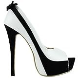 Show Story Sexy Two Tone Peeptoe Bow Stiletto Platform High Heels Pumps,LF40501