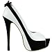 Show Story Sexy Two Tone Peeptoe Bow Stiletto Platform High Heels Pumps,LF40501