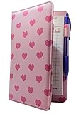 Server Book Brand Pink Hearts Pretty Waitress Organizer | Cute Print 5x8 Restaurant Waitstaff Wallet Order Pad Holder