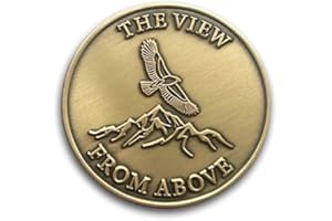 STOIC STORE UK View from Above Stoic Coin - Stoicism Challenge Coin/Reminder- Medallion- Gold Plated Stoic Quote Coin-Brass Metal