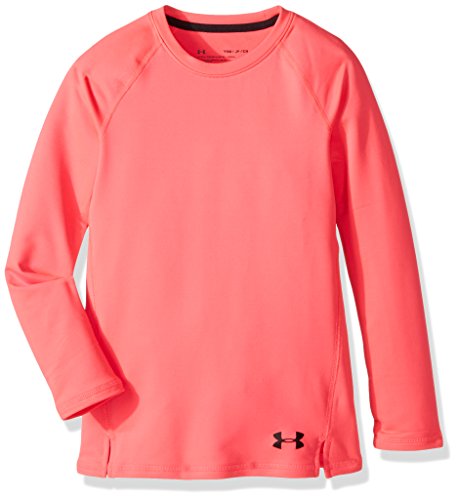 Under Armour Cuello redondo ColdGear para niñas, Penta Pink (975) / Negro, Youth X-Large