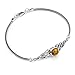 Chuvora Sterling Silver Genuine Amber Stone Celtic Trinity Knot Triquetra Triskelion Trikele Bracelet 8