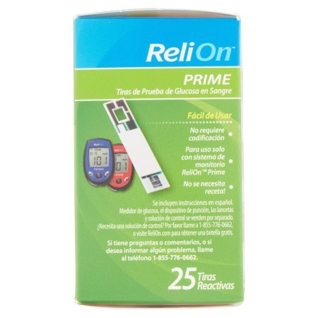 PACK OF 8 - ReliOn Prime Blood Glucose Test Strips, 25 count - Thumbnail 2