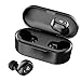 Wireless Earbuds, Bluetooth 5.0 Earphones IPX7 Waterproof/Built-in Microphone/Volume Control/16 Hours Playtime/Single Twin Mode for Android iPhone iOS (Black)