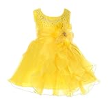 Cinderella Couture Baby-Girls Cascading Crystal Organza Rhinestone Dress