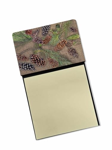 Caroline's Treasures Pine Cones Refillable Sticky Note Holder or Postit Note Di…