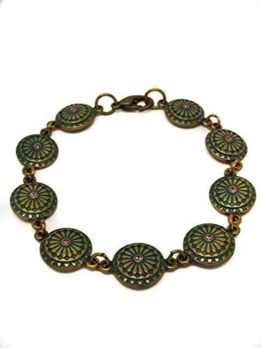 Green boho bracelet//green Bohemia bracelet/green coin bracelet/bras boho bracelet//boho jewelery//green bohemian bracelet