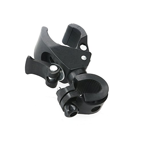Lonker Universal 360-degree Rotating Bike Bicycle Handlebar Mount LED Flashlight Torch Mount Clamp Clip Holder Grip Bracket (Black)