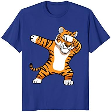 Mens Dabbing Tiger Football Team Mascot Funny Dab T-shirt Cat Large Royal Blue