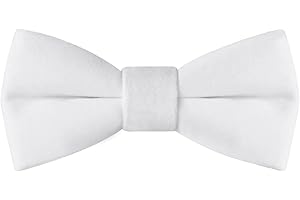 HOULIFE Boys Kids Pre-tied Bowtie Velvet Solid Color Formal Tuxedo Bow Tie for Toddlers Children Youths Dress Up