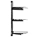 Mount Factory - Adjustable Wall Mount/Glass Floating AV DVD Component Shelf - 3 Tier - Black