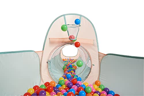 UTEX 3 in 1 Pop Up Play Tent with Tunnel, Ball Pit for Kids, Boys, Girls, Babies and Toddlers, Indoor/Outdoor Playhouse