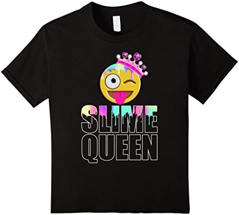 Kids Slime Queen Crazy Emoticon Pastel Dripping Slimey T-Shirt 8 Black